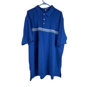 Peter Millar Summer Comfort Performance Polo Shirt 2XL Mens Golf Blue Stretch